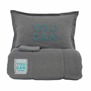 Karaca Home Motto Cotton Comfort Çift Kişilik Uyku Seti Gri görseli 5