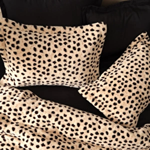 Karaca Home Fluffy Leopar Çift Kişilik Kürk Yatak Örtüsü görseli 3