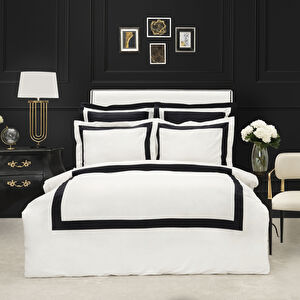 Karaca Home Porto Siyah Çift Kişilik Percale Nevresim Takımı görseli 1