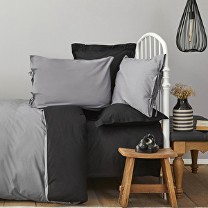 Karaca Home Basic Siyah-Koyu Gri Çift Taraflı Tek Kişilik Nevresim Takımı görseli 5