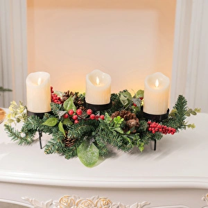 Karaca Home New Year Yılbaşı Çam Dekorlu Mumluk 71 cm görseli 2