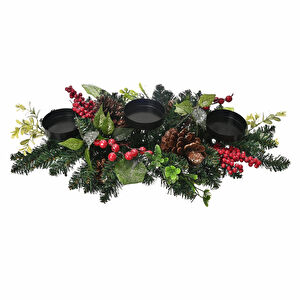 Karaca Home New Year Yılbaşı Çam Dekorlu Mumluk 71 cm görseli 1