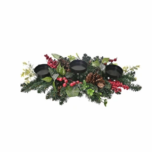 Karaca Home New Year Yılbaşı Çam Dekorlu Mumluk 71 cm görseli 3
