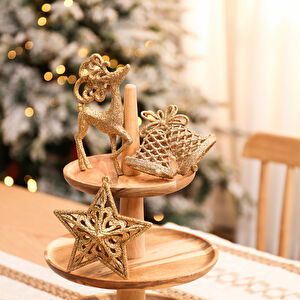 Karaca Home New Year Yılbaşı Glitter 3 Parça Ağaç Süsü Seti