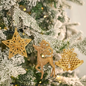 Karaca Home New Year Yılbaşı Glitter 3 Parça Ağaç Süsü Seti