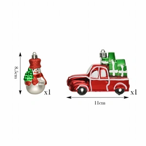 Karaca Home Gift Truck & Snowman 2 Parça Ağaç Süsü Seti görseli 4