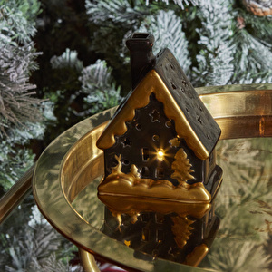 Karaca Home New Year House Işıklı Obje 12 cm görseli 2