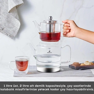 Karaca Dora Borosilikat Cam Çaydanlık XL görseli 4