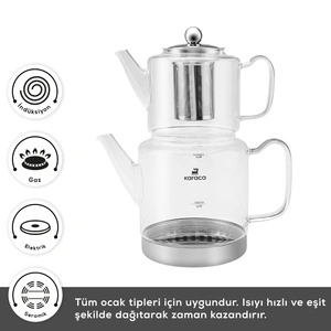 Karaca Dora Borosilikat Cam Çaydanlık XL görseli 8