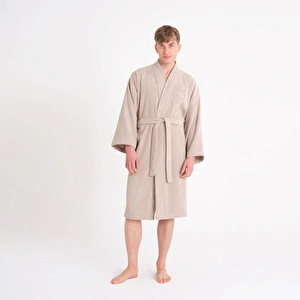 Karaca Home Tokyo Vizon Relax %100 Pamuk Bornoz L/XL görseli 5