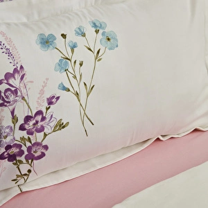 Karaca Home Loris Lila Çift Kişilik %100 Pamuk-Saten Nevresim Takımı görseli 2