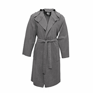 Karaca Home Berlin Koyu Gri Relax Hooded %100 Pamuk Bornoz L/XL görseli 8