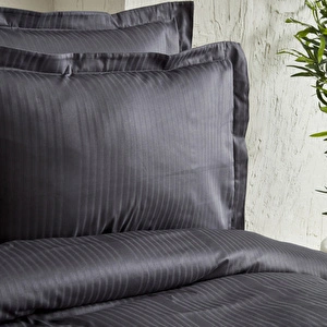 Karaca Home Uniq %100 Pamuk Saten Çift Kişilik Nevresim Takımı Antrasit  görseli 4
