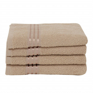 Karaca Home Stripe 4 Lü Yüz Havlusu Seti 50x90 cm Bej görseli 2