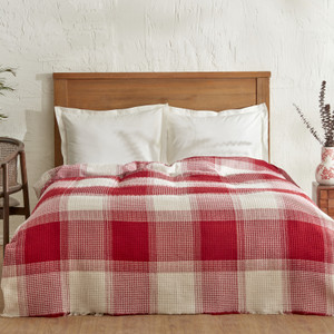 Karaca Home Flow Ekose Çift Kişilik Waffle Pike 200x230 cm Hardal
