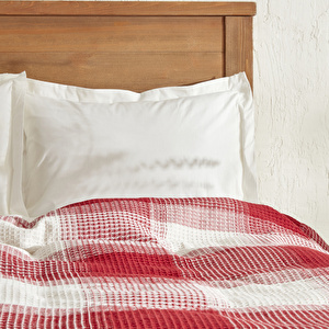 Karaca Home Flow Ekose Tek Kişilik Waffle Pike 160x230 cm Kırmızı görseli 4