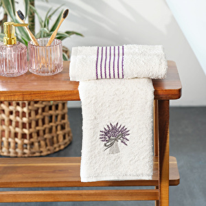 Karaca Home Lavender %100 Pamuk 2'li Yüz Havlusu Seti 50x90 cm görseli 1