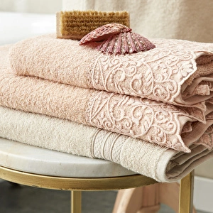 Karaca Home Otto Aile Banyo Seti Blush Bej görseli 4