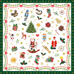 Karaca Home New Year Ornaments All Over Green Kağıt Peçete görseli 1