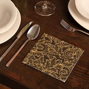 Karaca Home New Year Baroque Black-Gold 20'li Kağıt Peçete görseli 2
