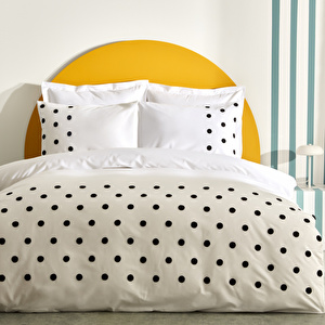 Karaca Home Dots %100 Pamuk Çift Kişilik Nevresim Takımı Beyaz görseli 1