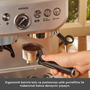 Karaca Coffee Art 1353 Süt Köpürtücülü, 20 Bar Basınçlı, Espresso, Latte, Cappuccino, Americano Makinesi Inox 1,8L 1350W görseli 6
