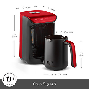 Karaca Hatır Köz Türk Kahve Makinesi Cherry Red görseli 3