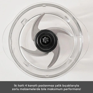 Karaca Mastermaid Prosteel Uzun Blender Ayaklı 6 Bıçaklı Cam Hazneli Rendeli Mutfak Robotu Imperial Red görseli 8