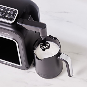 Karaca Hatır Plus Barista Steel 6 in 1 Konuşan Latte Cappuccino ve Közde Türk Kahve Makinesi Black Chrome görseli 6