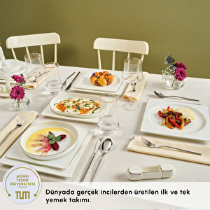 Karaca Red Carpet Collection Fine Pearl Extra Nish 62 Parça 12 Kişilik Yemek Takımı Gold görseli 6