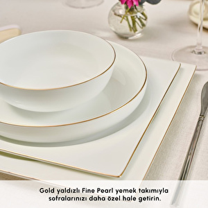 Karaca Red Carpet Collection Fine Pearl Extra Nish 62 Parça 12 Kişilik Yemek Takımı Gold görseli 9