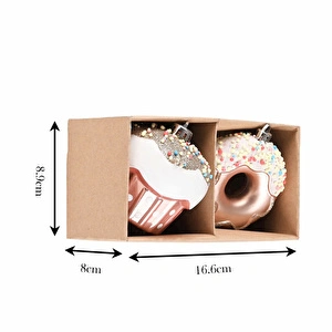 Karaca Home New Year Yılbaşı Donut Cupcake 2 Parça Ağaç Süsü Seti görseli 5