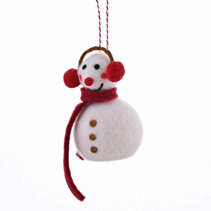 Karaca Home New Year Yılbaşı Snowman With Ear Muffs Ağaç Süsü 8x13 cm görseli 7