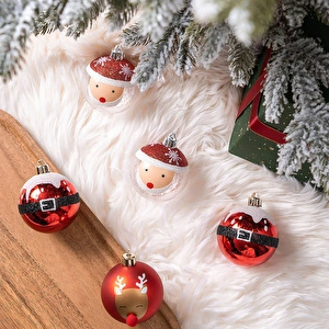 Karaca Home New Year Yılbaşı Santa Ağaç Süsü Seti 9 Parça 6 cm görseli 4