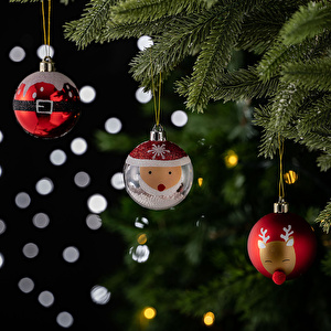 Karaca Home New Year Yılbaşı Santa Ağaç Süsü Seti 9 Parça 6 cm görseli 1