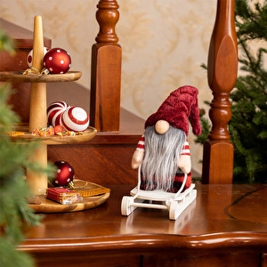 Karaca Home New Year Velvet Santa's Gnome With Slide  görseli 1