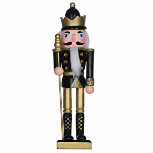 Karaca Home New Year Yılbaşı  Nutcracker With Gold Hat 25 cm görseli 5