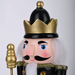 Karaca Home New Year Yılbaşı  Nutcracker With Gold Hat 25 cm görseli 8