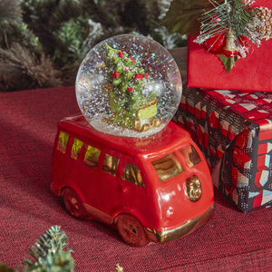Karaca Home New Year Minivan Kar Küresi 15x9x19 cm görseli 1