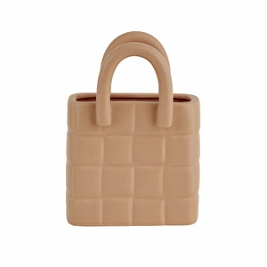 Karaca Home Merle Dekoratif Çanta Vazo Krem 19X12X26,5 Cm görseli 2
