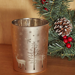 Karaca Home New Year Yılbaşı Helena Gold Cam Mumluk 10x12,5 Cm görseli 5