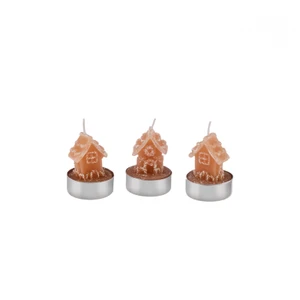 Karaca Home New Year 24 Ginger House 3'lü Tealight Mum 18x5x6 Cm