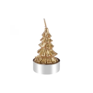 Karaca Home New Year 24 Gold Tree 3'lü Tealight Mum 3,8x3,8x7 Cm