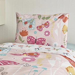 Karaca Home Young Butterfly %100 Pamuk Tek Kişilik Nevresim Takımı Pembe görseli 4