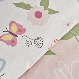 Karaca Home Young Butterfly %100 Pamuk Tek Kişilik Nevresim Takımı Pembe görseli 6