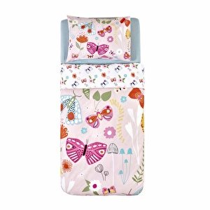 Karaca Home Young Butterfly %100 Pamuk Tek Kişilik Nevresim Takımı Pembe görseli 11