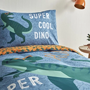 Karaca Home Young Cool Dino %100 Pamuk Tek Kişilik Nevresim Takımı Yeşil görseli 2