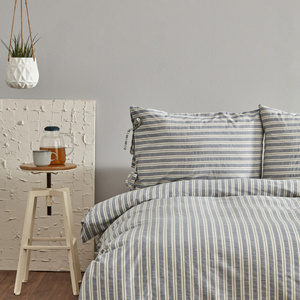 Karaca Home Denim Striped Tek Kişilik Nevresim Seti görseli 2