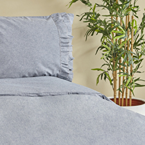 Karaca Home Denim Azur Çift Kişilik Nevresim Seti Mavi görseli 7