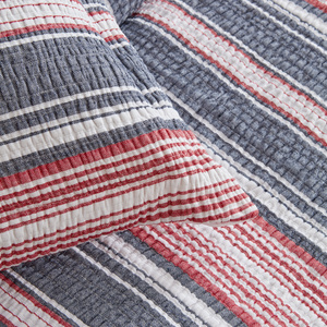 Karaca Home Denim Farley Çift Kişilik Yatak Örtüsü Seti Kırmızı görseli 6